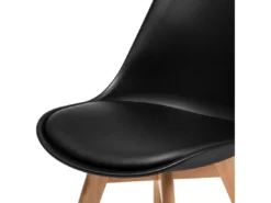 Lot De 2 Chaises Noires Avec Pieds En Bois DAKOTA II -Meilleur Meubles Magasin chaise 18757513