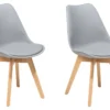 Lot De 2 Chaises Grises Avec Pieds En Bois DAKOTA II -Meilleur Meubles Magasin chaise 18757631