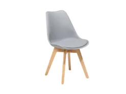 Lot De 2 Chaises Grises Avec Pieds En Bois DAKOTA II -Meilleur Meubles Magasin chaise 18757635