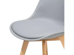 Lot De 2 Chaises Grises Avec Pieds En Bois DAKOTA II -Meilleur Meubles Magasin chaise 18757645