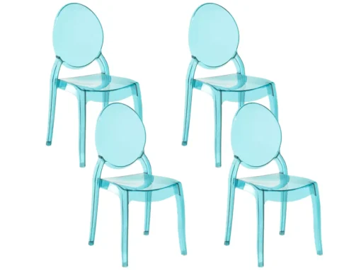 Lot De 4 Chaises Bleues Transparentes MERTON -Meilleur Meubles Magasin chaise 18759547