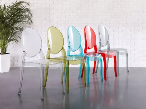 Lot De 4 Chaises Bleues Transparentes MERTON -Meilleur Meubles Magasin chaise 18759549