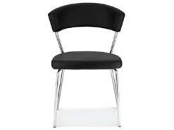 Lot De 4 Chaises Avec Dossier Preben - Simili Et Métal - Noir -Meilleur Meubles Magasin chaise 18874783