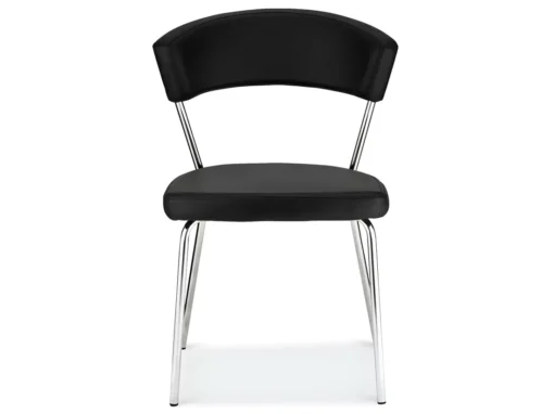 Lot De 4 Chaises Avec Dossier Preben - Simili Et Métal - Noir -Meilleur Meubles Magasin chaise 18874783