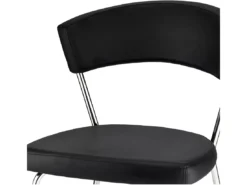 Lot De 4 Chaises Avec Dossier Preben - Simili Et Métal - Noir -Meilleur Meubles Magasin chaise 18874785