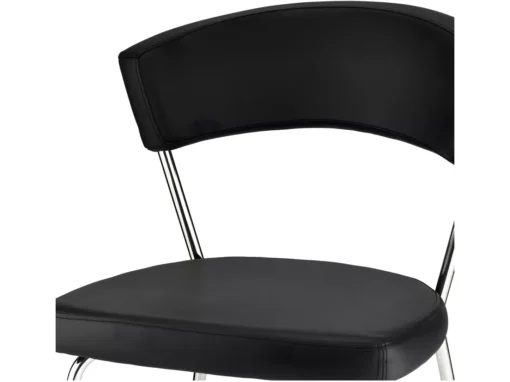 Lot De 4 Chaises Avec Dossier Preben - Simili Et Métal - Noir -Meilleur Meubles Magasin chaise 18874785