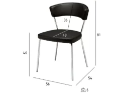 Lot De 4 Chaises Avec Dossier Preben - Simili Et Métal - Noir -Meilleur Meubles Magasin chaise 18874789