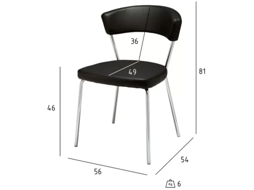 Lot De 4 Chaises Avec Dossier Preben - Simili Et Métal - Noir -Meilleur Meubles Magasin chaise 18874789