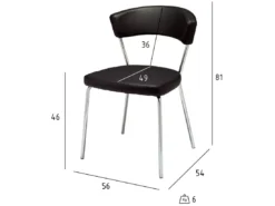 Lot De 4 Chaises Avec Dossier Preben - Simili Et Métal - Noir -Meilleur Meubles Magasin chaise 18874791