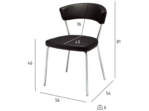 Lot De 4 Chaises Avec Dossier Preben - Simili Et Métal - Noir -Meilleur Meubles Magasin chaise 18874791