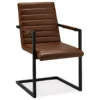 Lot De 2 Chaises Avec Accoudoirs Fanny - Simili Et Métal - Marron -Meilleur Meubles Magasin chaise 18874793