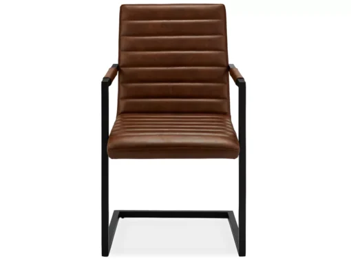 Lot De 2 Chaises Avec Accoudoirs Fanny - Simili Et Métal - Marron -Meilleur Meubles Magasin chaise 18874795