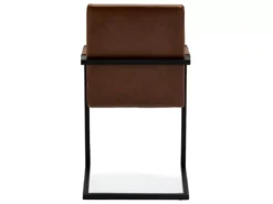 Lot De 2 Chaises Avec Accoudoirs Fanny - Simili Et Métal - Marron -Meilleur Meubles Magasin chaise 18874797