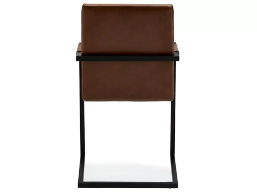 Lot De 2 Chaises Avec Accoudoirs Fanny - Simili Et Métal - Marron -Meilleur Meubles Magasin chaise 18874797