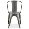 Lot De 4 Chaises Avec Dossier Et Empilable Korona - Métal - Argent -Meilleur Meubles Magasin chaise 18875249
