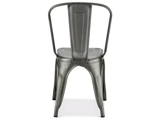 Lot De 4 Chaises Avec Dossier Et Empilable Korona - Métal - Argent -Meilleur Meubles Magasin chaise 18875251
