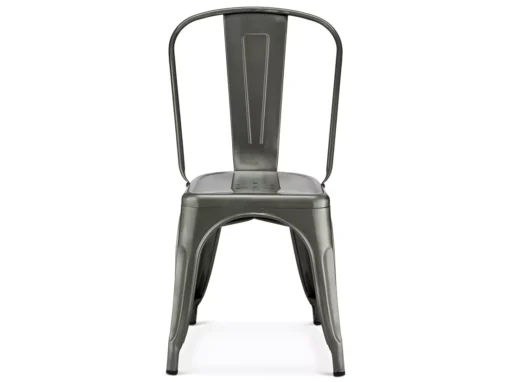 Lot De 4 Chaises Avec Dossier Et Empilable Korona - Métal - Argent -Meilleur Meubles Magasin chaise 18875253
