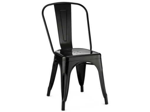 Lot De 4 Chaises Avec Dossier Et Empilable Korona - Métal - Noir -Meilleur Meubles Magasin chaise 18875261