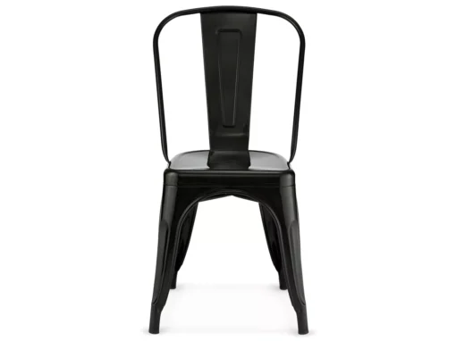 Lot De 4 Chaises Avec Dossier Et Empilable Korona - Métal - Noir -Meilleur Meubles Magasin chaise 18875265