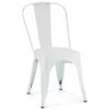 Lot De 4 Chaises Avec Dossier Et Empilable Korona - Métal - Blanc -Meilleur Meubles Magasin chaise 18875275