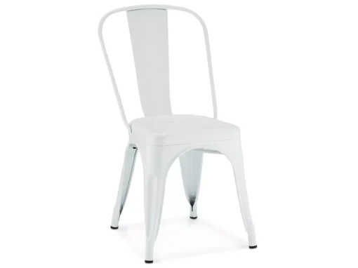 Lot De 4 Chaises Avec Dossier Et Empilable Korona - Métal - Blanc -Meilleur Meubles Magasin chaise 18875275
