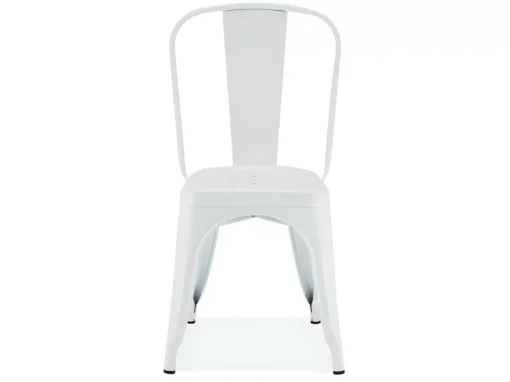 Lot De 4 Chaises Avec Dossier Et Empilable Korona - Métal - Blanc -Meilleur Meubles Magasin chaise 18875277