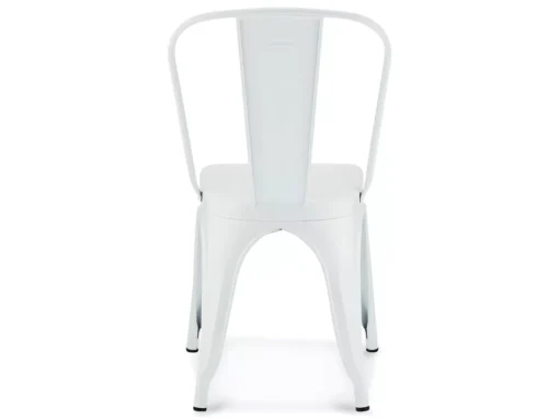 Lot De 4 Chaises Avec Dossier Et Empilable Korona - Métal - Blanc -Meilleur Meubles Magasin chaise 18875279