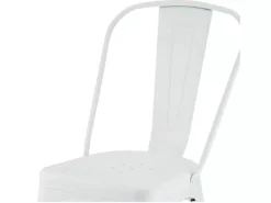 Lot De 4 Chaises Avec Dossier Et Empilable Korona - Métal - Blanc -Meilleur Meubles Magasin chaise 18875281