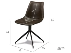 Lot De 2 Chaises Pivotantes Isabel - Simili Et Métal - Marron -Meilleur Meubles Magasin chaise 18875349