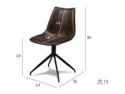 Lot De 2 Chaises Pivotantes Isabel - Simili Et Métal - Marron -Meilleur Meubles Magasin chaise 18875351