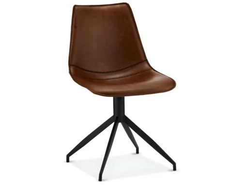 Lot De 2 Chaises Pivotant Isabel - Simili Et Métal - Marron -Meilleur Meubles Magasin chaise 18875353