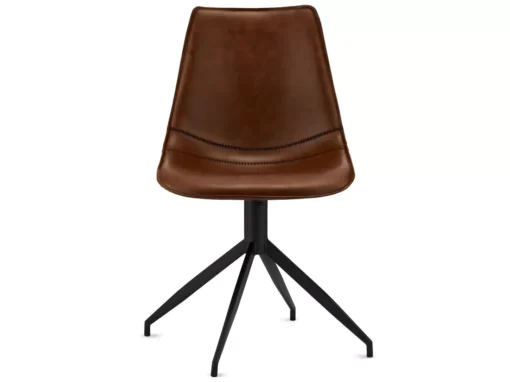 Lot De 2 Chaises Pivotant Isabel - Simili Et Métal - Marron -Meilleur Meubles Magasin chaise 18875355