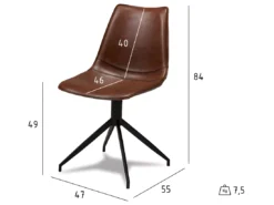 Lot De 2 Chaises Pivotant Isabel - Simili Et Métal - Marron -Meilleur Meubles Magasin chaise 18875363
