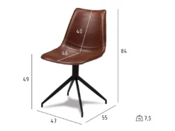 Lot De 2 Chaises Pivotant Isabel - Simili Et Métal - Marron -Meilleur Meubles Magasin chaise 18875365