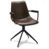 Lot De 2 Chaises Avec Accoudoirs Et Pivotant Isabel - Simili Et Métal - Marron -Meilleur Meubles Magasin chaise 18875399