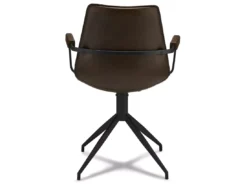 Lot De 2 Chaises Avec Accoudoirs Et Pivotant Isabel - Simili Et Métal - Marron -Meilleur Meubles Magasin chaise 18875403