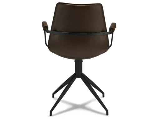 Lot De 2 Chaises Avec Accoudoirs Et Pivotant Isabel - Simili Et Métal - Marron -Meilleur Meubles Magasin chaise 18875403
