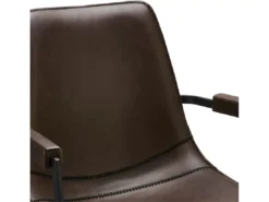 Lot De 2 Chaises Avec Accoudoirs Et Pivotant Isabel - Simili Et Métal - Marron -Meilleur Meubles Magasin chaise 18875407