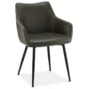 Lot De 2 Chaises Avec Accoudoirs Maria - Simili Et Métal - Gris -Meilleur Meubles Magasin chaise 18875425