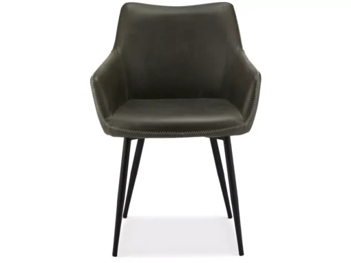 Lot De 2 Chaises Avec Accoudoirs Maria - Simili Et Métal - Gris -Meilleur Meubles Magasin chaise 18875429
