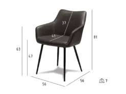 Lot De 2 Chaises Avec Accoudoirs Maria - Simili Et Métal - Gris -Meilleur Meubles Magasin chaise 18875437