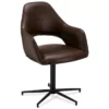Lot De 2 Chaises Avec Accoudoirs Luna - Simili Et Métal - Marron -Meilleur Meubles Magasin chaise 18875467