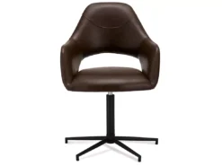 Lot De 2 Chaises Avec Accoudoirs Luna - Simili Et Métal - Marron -Meilleur Meubles Magasin chaise 18875471