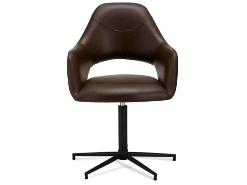 Lot De 2 Chaises Avec Accoudoirs Luna - Simili Et Métal - Marron -Meilleur Meubles Magasin chaise 18875471
