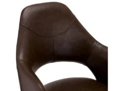 Lot De 2 Chaises Avec Accoudoirs Luna - Simili Et Métal - Marron -Meilleur Meubles Magasin chaise 18875477