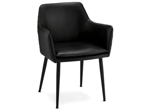 Lot De 2 Chaises Avec Accoudoirs Shiva - Simili Et Métal - Noir -Meilleur Meubles Magasin chaise 18875485