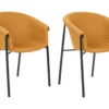 Lot De 2 Chaises De Salle à Manger En Tissu Orange AMES -Meilleur Meubles Magasin chaise 18879927