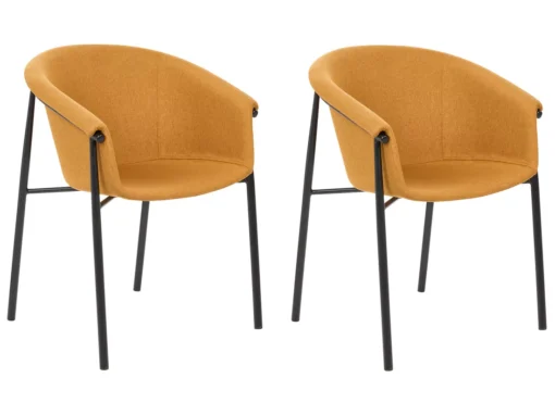 Lot De 2 Chaises De Salle à Manger En Tissu Orange AMES -Meilleur Meubles Magasin chaise 18879927