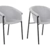 Lot De 2 Chaises De Salle à Manger En Tissu Gris AMES -Meilleur Meubles Magasin chaise 18880367