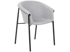 Lot De 2 Chaises De Salle à Manger En Tissu Gris AMES -Meilleur Meubles Magasin chaise 18880371